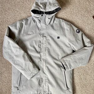 Quiksilver Men's Gray Hooded Snowboarding Jacket